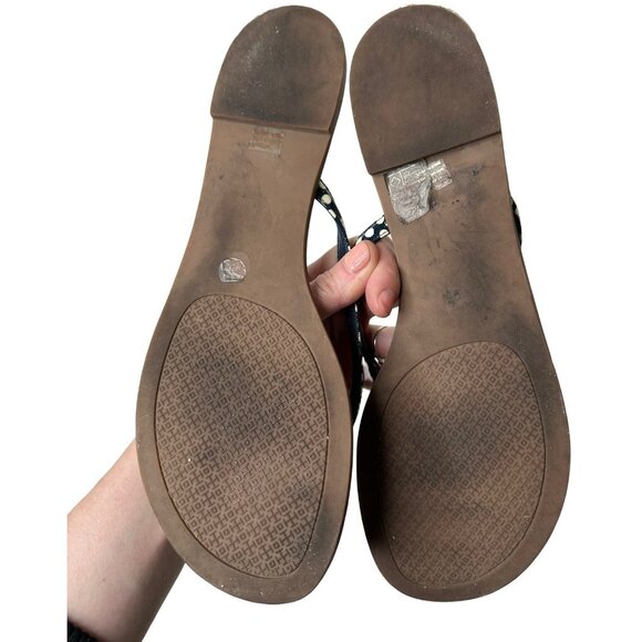 Tory Burch Terra Thong Dots Flip Flop Sandals, Navy / White 8.5 M - Picture 5 of 5